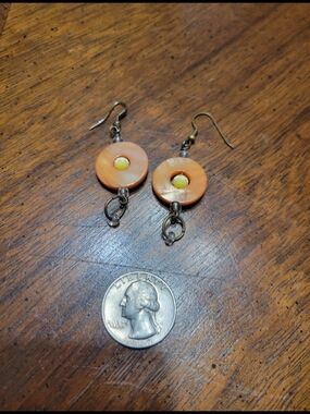 Orange Shell Drop Earrings - Women Jewelry